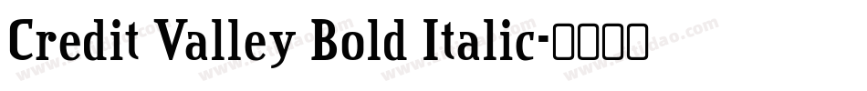 Credit Valley Bold Italic字体转换